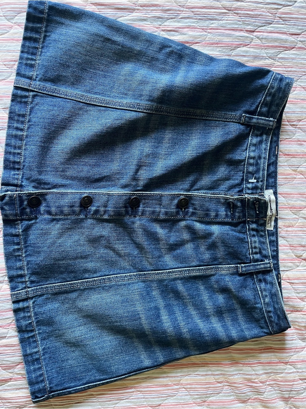 Abercrombie & Fitch Blue Button-Front Denim Mini Skirt